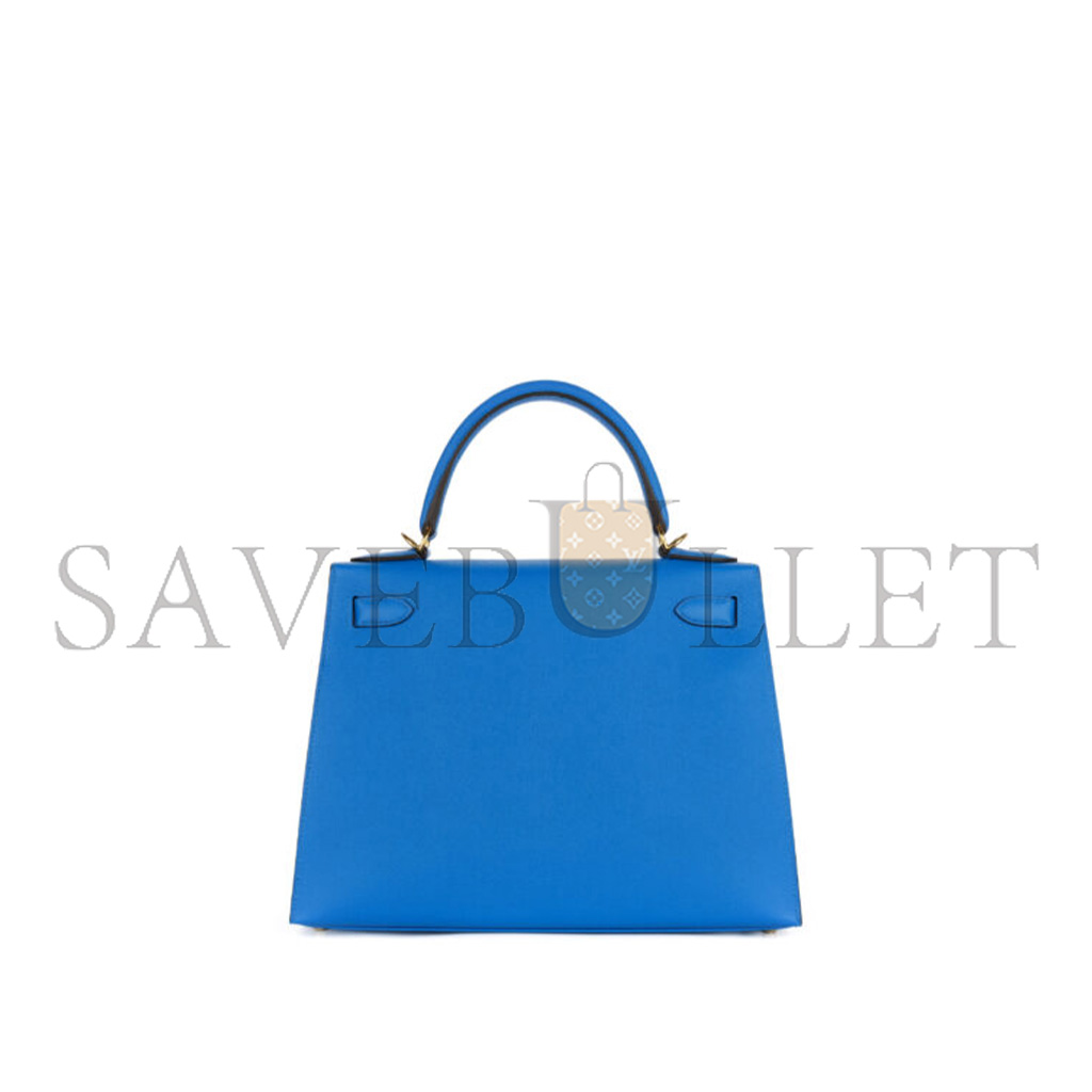 HERMÈS MASTER KELLY 25 BLEU HYDRA EPSOM SELLIER GOLD HARDWARE (25*17*7cm) 